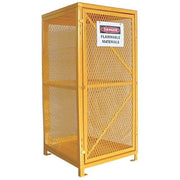 Gas Cylinder Cabinet, 9 Vertical Cylinders, 65 in H, 31 in W, 30 in Depth, Steel, Yellow