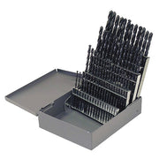 60PC No 1-No 60 HSS 135 Degree Heavy-Duty Jobber Length Drill Set Cle-Line 1801 Steam Oxide RHS/RHC
