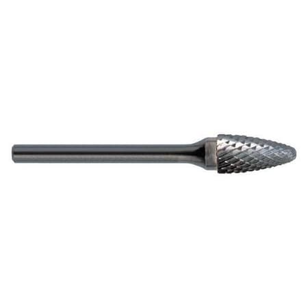 1/2x1/4 Hardened Steel Shank Double Cut Carbide SF-5 Cle-Line 1848 Round Nose Tree Bur