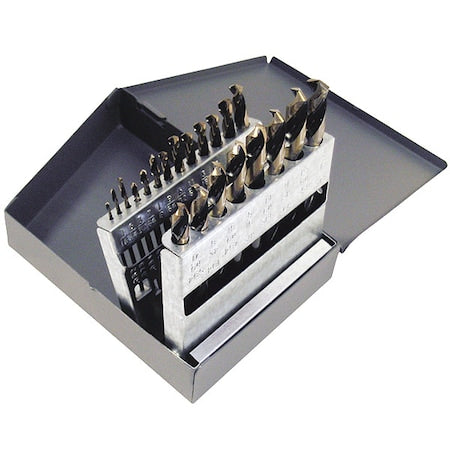 21PC 135 Degree Heavy-Duty Mechanics Length Dril Set Cle-Line 1875R Black & Gold HSS 1/16-3/8x1/64