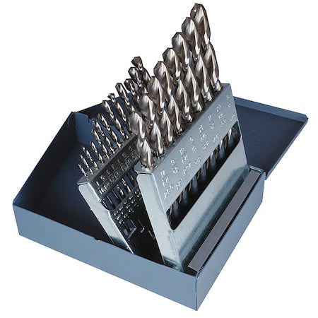 21PC 135 Degree Heavy-Duty Parabolic Jobber Drill Set Cle-Line 1872 Black & Gold HSS 1/16-3/8x1/64