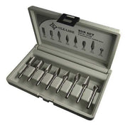 8PC 1/4x1/4 Hardened Steel Shank Standard Cut Carbide Cle-Line 1855 Bur Set