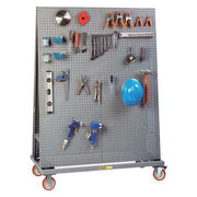 Mobile Pegboard A-Frame,Double,24x48x60"