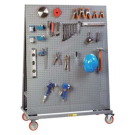 Mobile Pegboard A-Frame,Double,24x48x60"