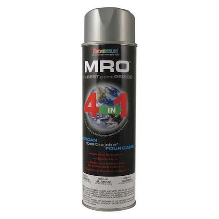 Spray Paint,Aluminum., Aluminum, Metallic, Solvent, 16 oz