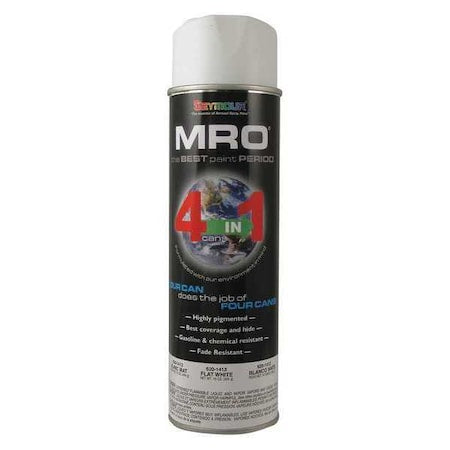 Spray Paint,Flat White, White, Flat, Solvent, 16 oz