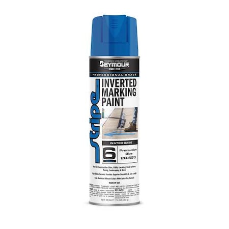 Inverted Marking Paint, 17 oz., Precaution Blue, Water -Based
