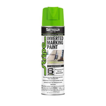 Inverted Marking Paint, 17 oz., Fluorescent Green, Water -Based