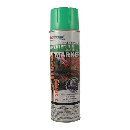 Inverted Marking Paint, 16 oz., Fluorescent Green, Water -Based