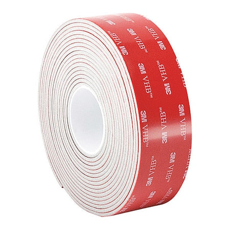Foam Tape, White, 5 yd L, 2 in W