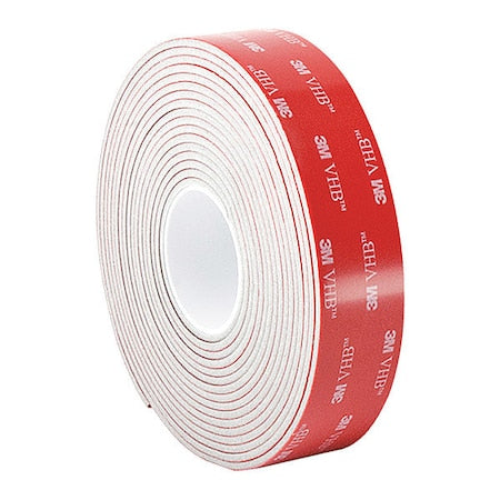 Foam Tape, White, 5 yd L, 1 in W