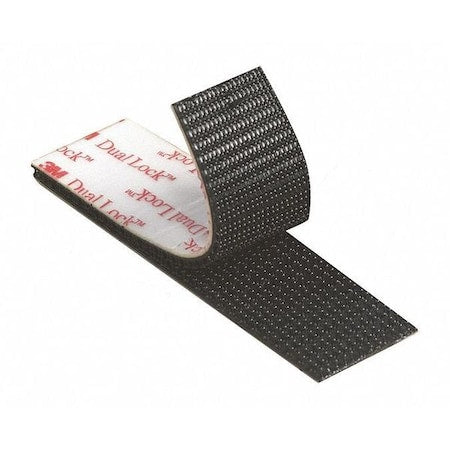 Reclosable Fastener, Rubber Adhesive, 5 yds, 1 in W, Black