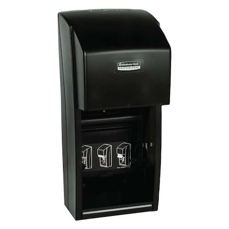 Vertical Single Roll Toilet Paper Dispenser (09021), Black, 6.0" x 13.6" x 6.6" (Qty 1)