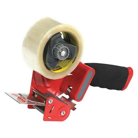 Tape Dispenser, Pistol, Metal/Plastic, Red/Black