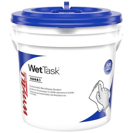 WypAll WetTask Customizable Wet Wiping System Buckets with Lids (51677), White, Standard Size,PK4