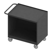 Mobile bench cabinet, work surface, no doors, open storage space