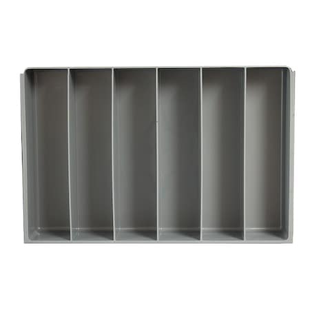 Compartment Drawer Insert with 6 compartments, Polypropylene, 3" H x 18 in W