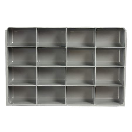 Compartment Drawer Insert with 16 compartments, Polypropylene, 3" H x 18 in W
