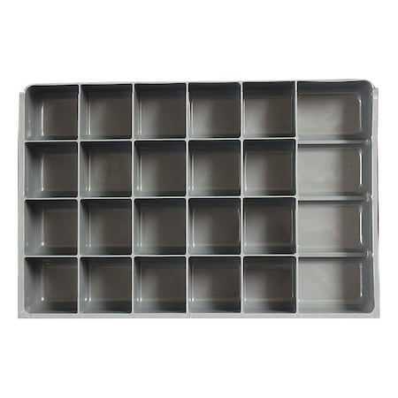 Compartment Drawer Insert with 21 compartments, Polypropylene, 2" H x 13-3/8 in W