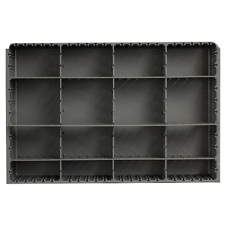 Compartment Drawer Insert with 6 compartments, Polypropylene, 3" H x 18 in W