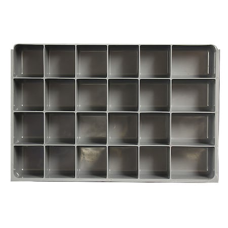 Compartment Drawer Insert with 24 compartments, Polypropylene, 2" H x 13-3/8 in W