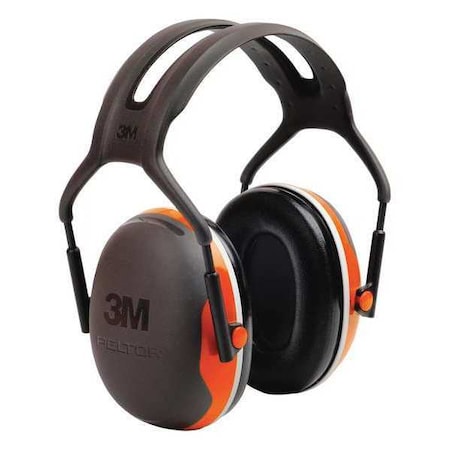 Peltor X4 Over-the-Head Ear Muffs, 27 dB NRR, Passive, Electrically Insulated, Orange