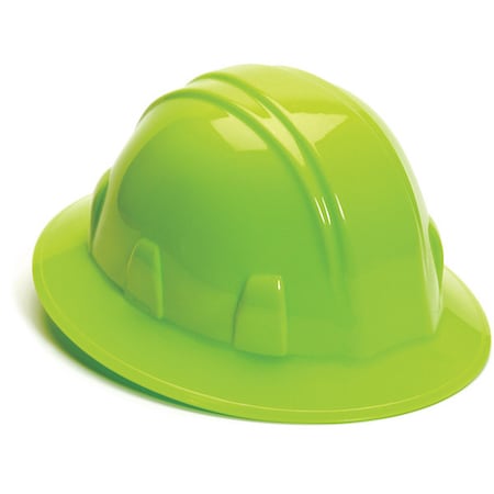 Hard Hat, SL, Polyethylene, 4 Point Ratchet, Type 1, Class E, Hi-Vis Lime