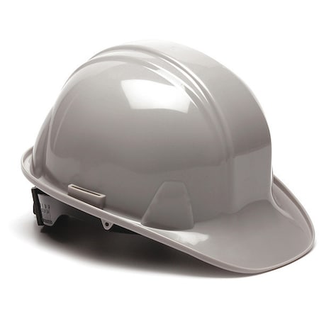 Front Brim Hard Hat, SL Series, Polyethylene, Type 1, Class E, Ratchet (4-Point), Side Slots, Gray