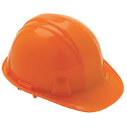 Front Brim Hard Hat, SL Series, Polyethylene, Type 1, Class E, Ratchet (4-Point), Side Slots, Orange