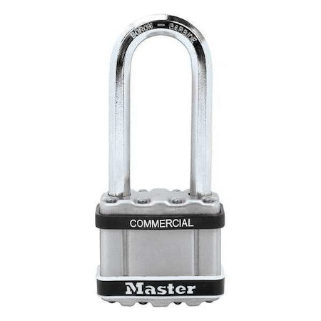 Padlock, Keyed Different, Long Shackle, Square Stainless Steel Body, Boron Shackle, 15/16 in W