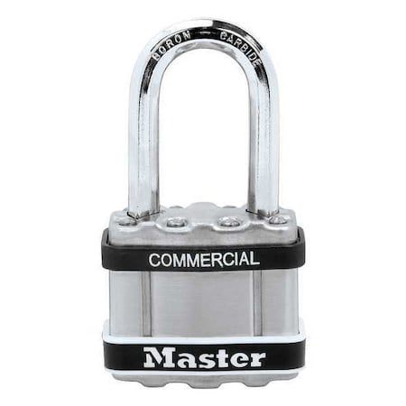 Padlock, Keyed Different, Long Shackle, Square Stainless Steel Body, Boron Shackle, 13/16 in W