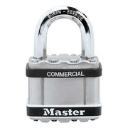 Padlock, Keyed Different, Standard Shackle, Square Stainless Steel Body, Boron Shackle, 15/16 in W