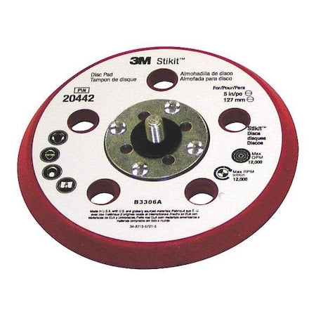 Adhesive/PSA Disc Backup Pad,5" dia.