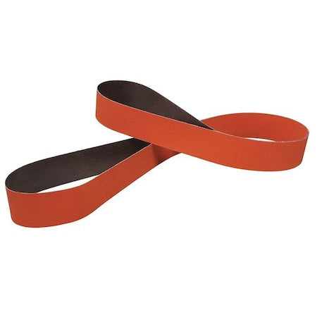 Sanding Belt, 1 in W, 18 in L, Coated, Ceramic, P120 Grit, Not Applicable, 777F, Orange
