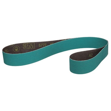 Sanding Belt, 2 in W, 48 in L, Coated, Zirconia Alumina, 60 Grit, Not Applicable, 577F, Green