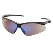 Agitator, Safety Glasses, Anti-Scratch, Blue Mirror Lens, Black Frame, Half-Frame