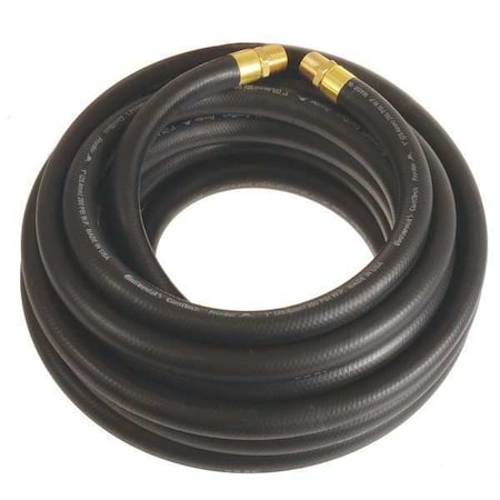 1" x 25 ft EPDM Coupled Air Hose 200 psi Black
