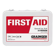 First Aid Kit and Housing, Metal 142 Components, 25 People Served