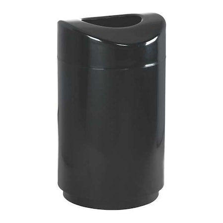 Eclipse 30 gal Round Indoor Metal Can, Black, None, Steel, Not Applicable