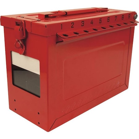 Group Lockout Box,Red,9-1/16" H