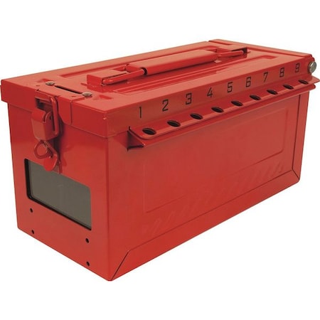 Group Lockout Box,Red,5-43/64" H