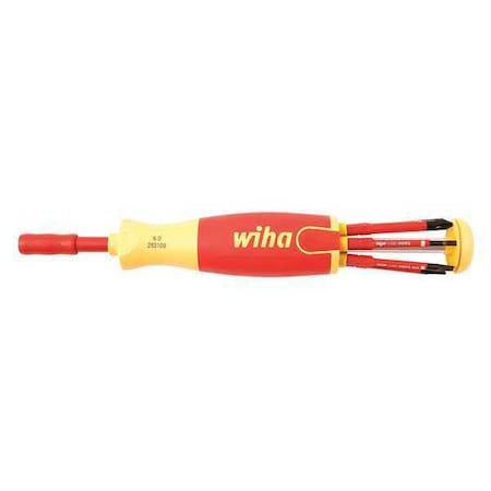 Multi-Bit Screwdriver, Phillips, Slotted Bit Style, Drive Size 6mm, 9 3/4 in L, 7-Piece