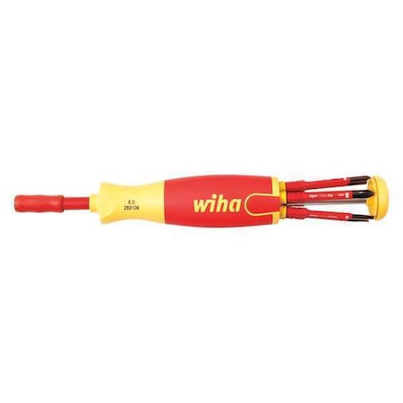 Slotted, Phillips, Square Bit 9 3/4 in, Drive Size: 6 mm , Num. of pieces:7