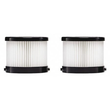 Cartridge Filter, Fits Milwaukee 0882-20 Vacuum Models, Hepa, PK2