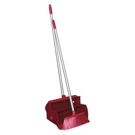 Lobby Dust Pan and Broom Set,Red