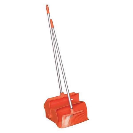 11 in Sweep Face Angle Broom, Orange, 36" L Handle