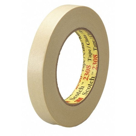 Painter's Tape, 48 mm W x 55 m L, 5.3 mil Thick, Tan, Rubber Adhesive, 24 PK