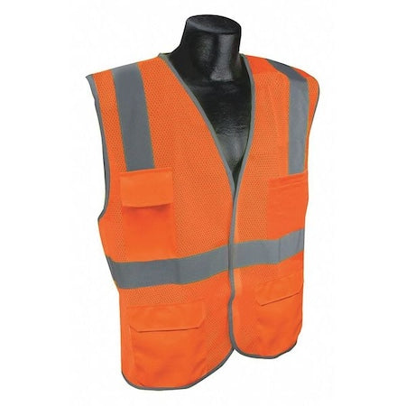 High Visibility Vest,Orange/Red,L/XL