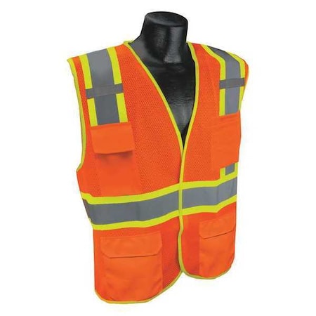 High Visibility Vest,Orange/Red,2XL/3XL