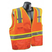 High Visibility Vest,Orange/Red,S/M